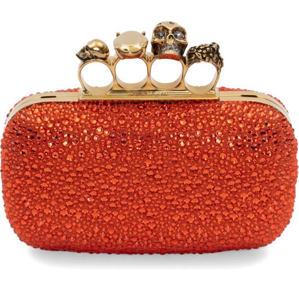 Women's Knuckle Clutch in Orange